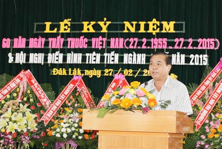 Phó Bí thư Thưởng trực Tỉnh ủy Êban YPhu phát biểu tại lễ kỷ niệm.