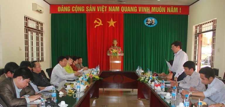 Quang cảnh buổi làm việc giữa 2 Đoàn Đại biểu Quốc hội tỉnh Dak Lak và TP. Hà Nội