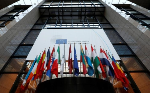 Hình ảnh bên ngoài trụ sở EU tại Brussels. (Ảnh: VOV)