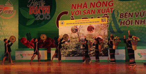 Phần thi của đội Đắk Lắk tại Hội thi Nhà nông đua tài năm 2015.   
