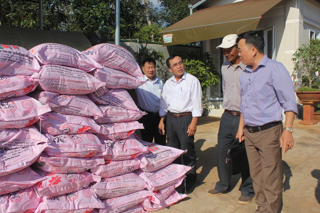 Cán bộ Liên minh hợp tác xã tỉnh kiểm tra tài sản hỗ trợ cho HTX Nông nghiệp dịch vụ công bằng Ea Tu (TP. Buôn Ma Thuột)