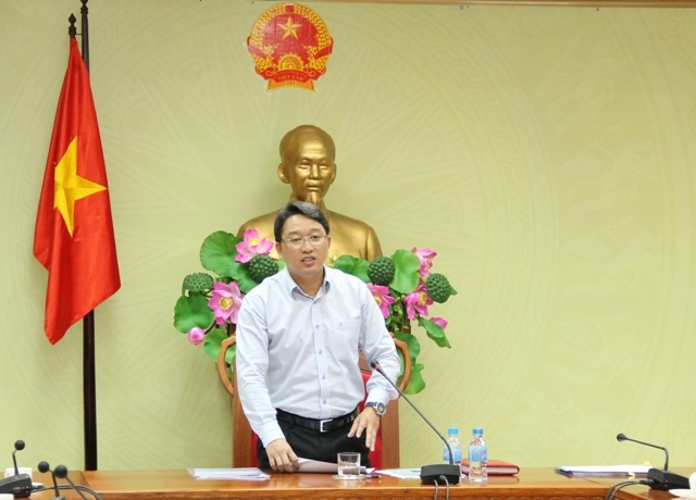 Đồng chí Nguyễn Hải Ninh, Phó Chủ tịch Thường trực UBND tỉnh phát biểu kết luận cuộc họp
