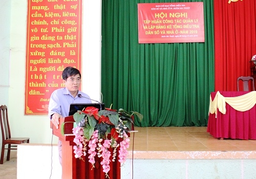 Ông Trần Quang Minh, Chi cục trưởng Chi cục thống kê TP.Buôn Ma Thuột phát biểu khai mạc hội nghị