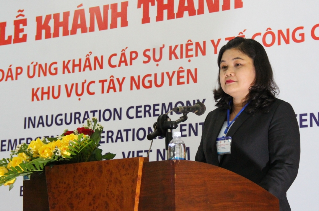 Phó Chủ tịch UBND tỉnh H'Yim K'Đoh phát biểu tại Hội nghị.