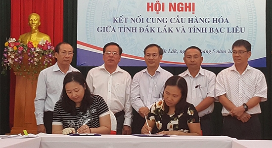 Doanh nghiệp, hợp tác xã tỉnh Đắk Lắk và Bạc Liêu ký kết biên bản ghi nhớ hợp tác