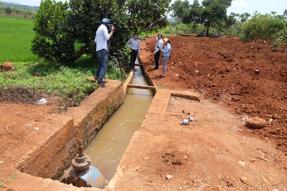 Hệ thống kênh mương 1.500 m của đập Ea Toa góp phần cung cấp nước tưới cho cây trồng.