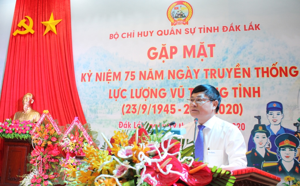 Phó Bí thư Thường trực Tỉnh ủy Phạm Minh Tấn phát biểu tại lễ kỷ niệm