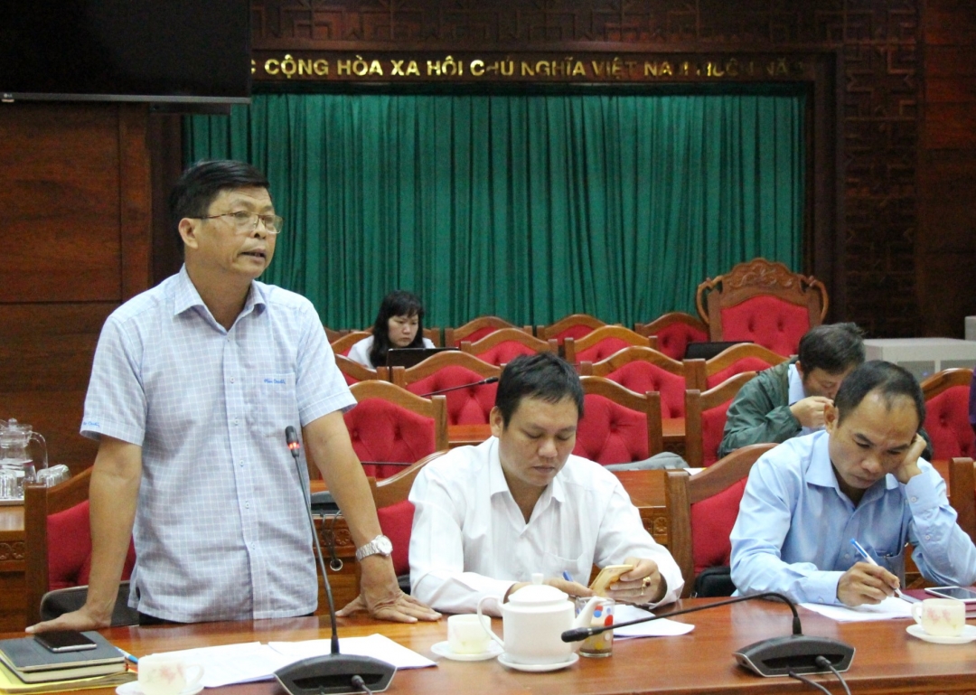 Phó Giám đốc Sở Tài chính Nguyễn Tấn Thành phát biểu về tình hình thu biện pháp tài chính trên địa bàn