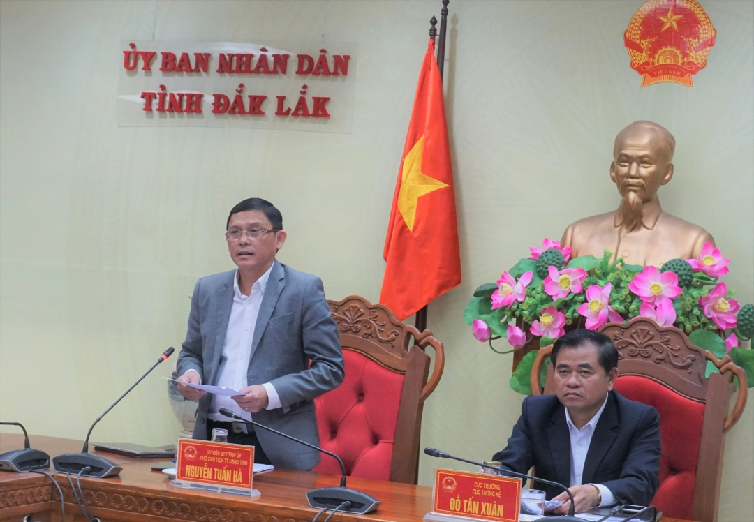 Phó Chủ tịch Thường trực UBND tỉnh Nguyễn Tuấn Hà phát biểu tại hội nghị.