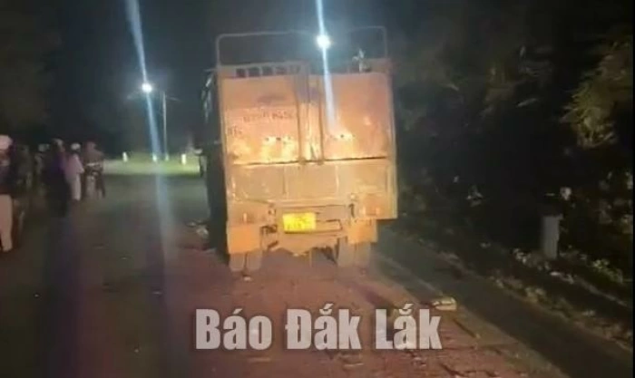 Va chạm giữa xe tải và xe mô tô: Hai thanh niên tử vong