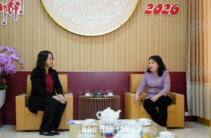 Đồng chí Cao Thị Hòa An thăm, chúc Tết Báo và Phát thanh, Truyền hình Đắk Lắk