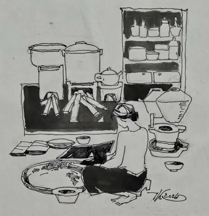 Bếp của Tết xa