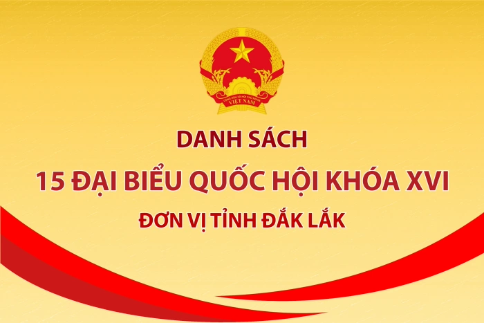 (Infographic) Danh sách 15 đại biểu Quốc hội khóa XVI đơn vị tỉnh Đắk Lắk