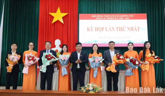 HĐND xã Krông Pắc khóa II, nhiệm kỳ 2026 - 2031 tổ chức Kỳ họp thứ nhất