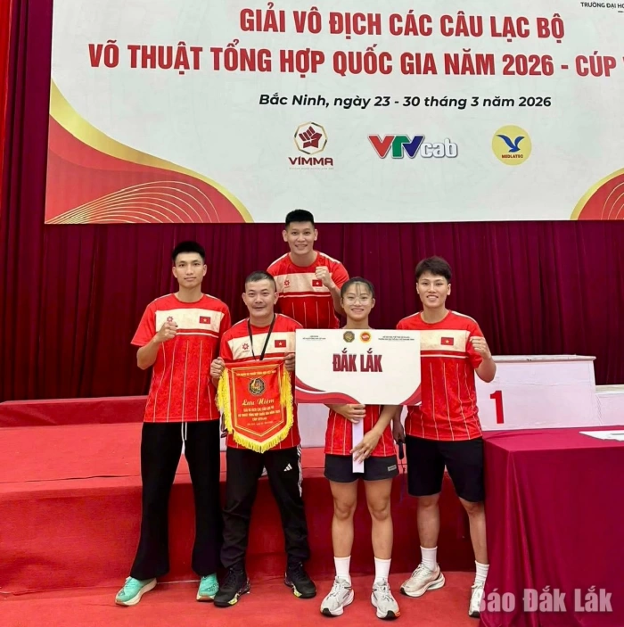 Đắk Lắk đoạt 2 huy chương đồng tại Giải vô địch các câu lạc bộ võ thuật tổng hợp quốc gia 2026