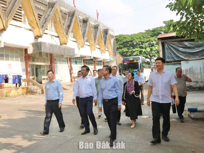 Provincial Party Secretary surveys Buon Ma Thuot Stadium