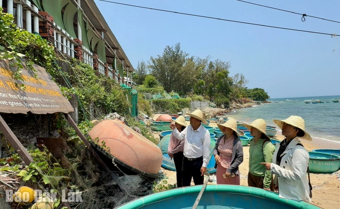 Đoàn công tác Hội LHPN tỉnh kiểm tra, khảo sát thực tế Dự án bảo tồn rạn san hô tại xã Ô Loan