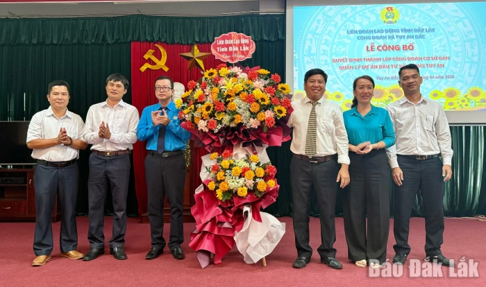 Thành lập công đoàn cơ sở Ban Quản lý Dự án Đầu tư xây dựng Tuy An