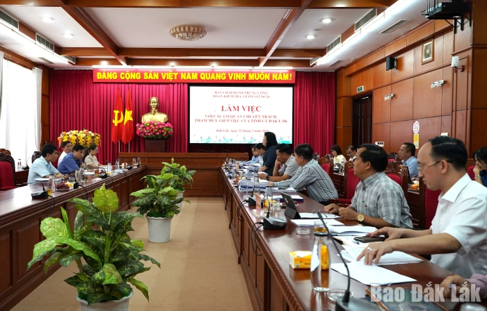 Đoàn kiểm tra, giám sát số 26 của Bộ Chính trị, Ban Bí thư làm việc với các cơ quan chuyên trách, tham mưu, giúp việc của Tỉnh ủy Đắk Lắk