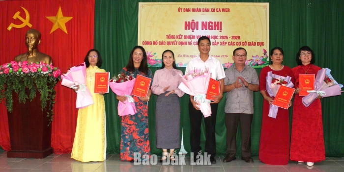 Sau sắp xếp, xã Ea Wer còn 6 cơ sở giáo dục công lập