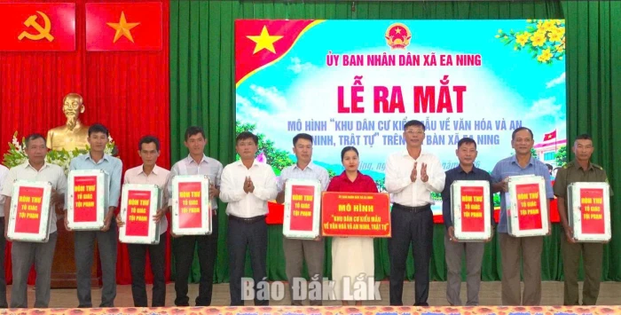 Xã Ea Ning ra mắt mô hình khu dân cư kiểu mẫu về văn hóa và an ninh, trật tự