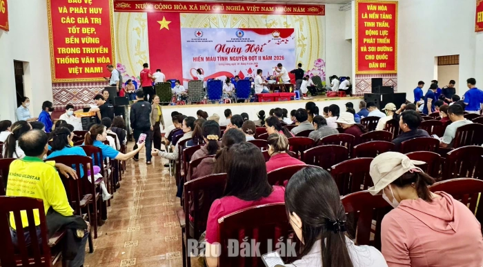 Xã Krông Năng tiếp nhận 450 đơn vị máu trong đợt 2 năm 2026