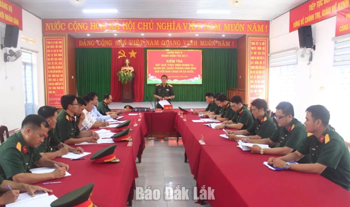 Quân khu 5 kiểm tra nhiệm vụ quân sự, quốc phòng tại xã Ea Nuôl