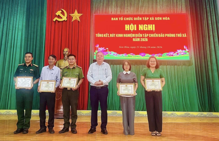 Sơn Hòa tổng kết diễn tập chiến đấu phòng thủ năm 2026