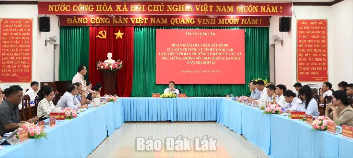Đoàn kiểm tra, giám sát số 509 làm việc với các xã Đắk Liêng, Krông Nô, Dray Bhăng và Ea Ning