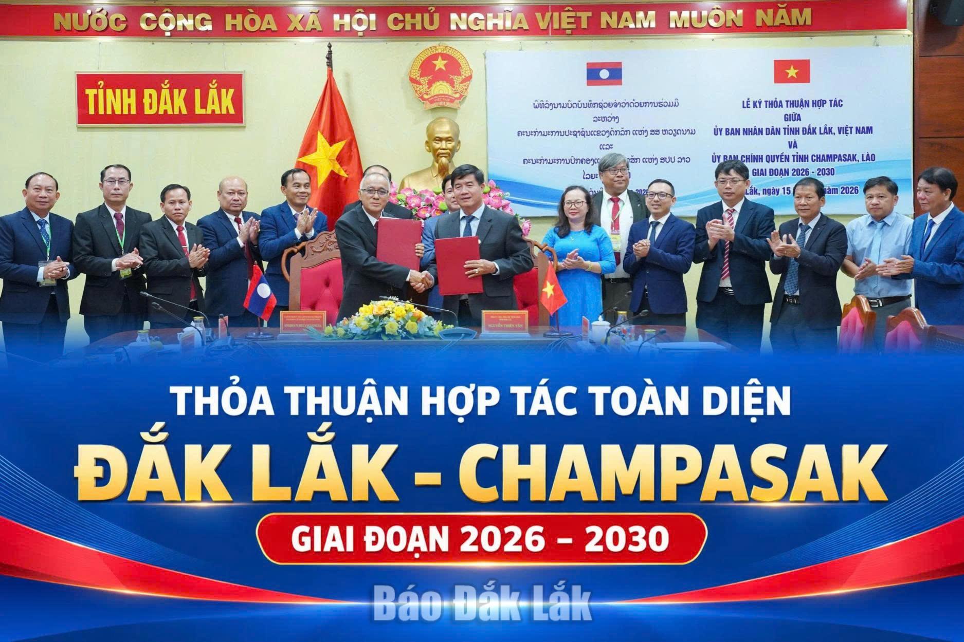 (Infographic) Thỏa thuận hợp tác toàn diện Đắk Lắk - Champasak giai đoạn 2026 – 2030