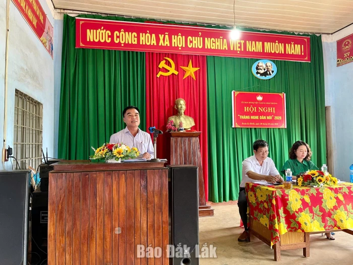 Xã Dray Bhăng ghi nhận nhiều ý kiến tại Hội nghị “Tháng nghe dân nói” năm 2026