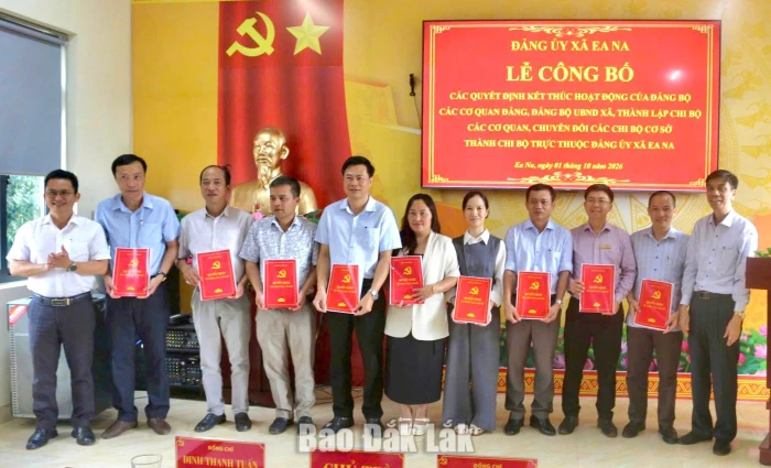 Đảng ủy xã Ea Na sắp xếp, kiện toàn tổ chức đảng