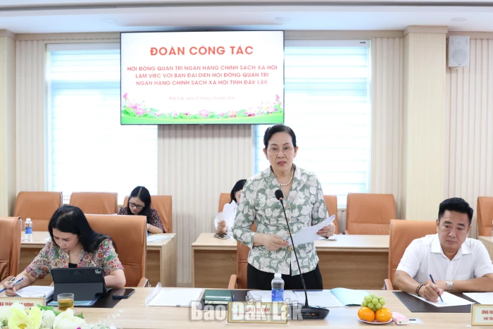 Hội đồng quản trị Ngân hàng Chính sách xã hội làm việc tại tỉnh Đắk Lắk