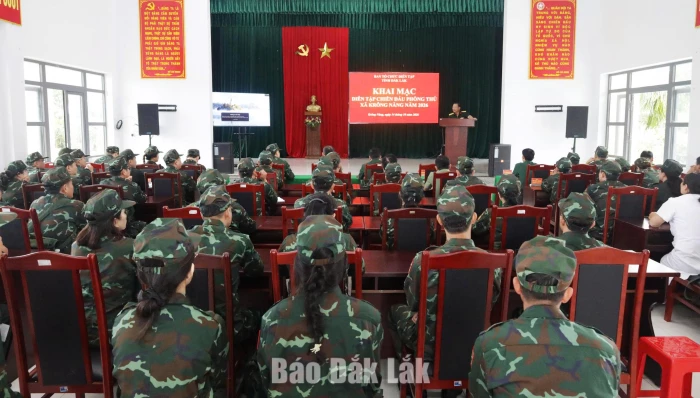 Xã Krông Năng khai mạc diễn tập chiến đấu phòng thủ năm 2026