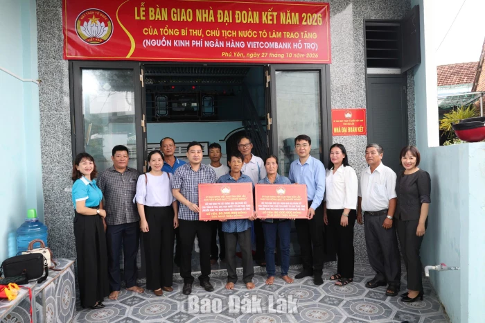 Phường Phú Yên bàn giao nhà Đại đoàn kết của Tổng Bí thư, Chủ tịch nước Tô Lâm trao tặng
