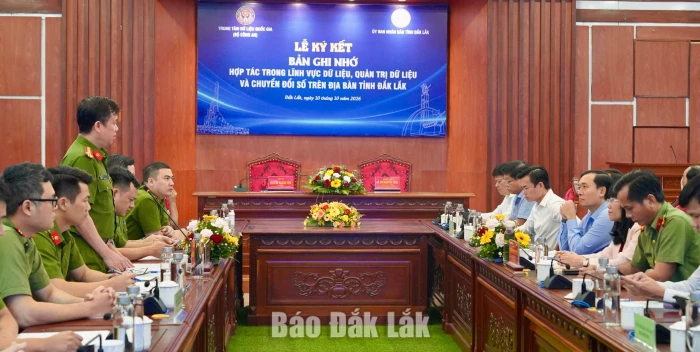 Đắk Lắk hợp tác với Trung tâm Dữ liệu Quốc gia về quản trị dữ liệu và chuyển đổi số