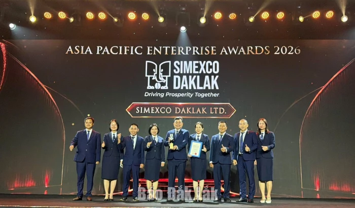Simexco DakLak đạt giải thưởng Doanh nghiệp xuất sắc châu Á