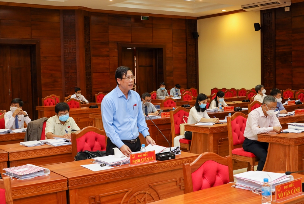 Giám đốc Sở Kế hoạch - Đầu tư Đinh Xuân Hà làm rõ thêm một số nội dung đại biểu quan tâm tại phiên thảo luận. Ảnh: Hoàng Gia