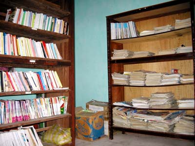 Một góc thư viện làng Quảng Xá. (Ảnh: T.L)