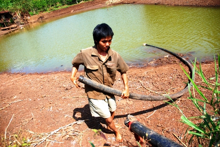 Nước mặt hay nguồn nước sinh thủy đều được người trồng cà phê ở Dak Lak tận dụng để tưới cho cây trồng.
