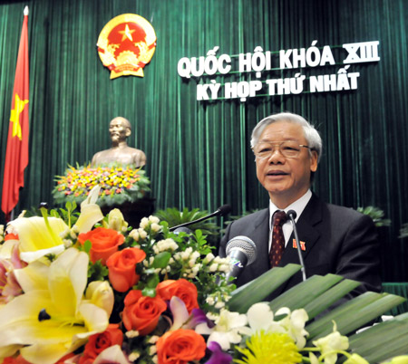 Chủ tịch Quốc hội Nguyễn Phú Trọng phát biểu khai mạc kỳ họp thứ Nhất Quốc hội khóa XIII