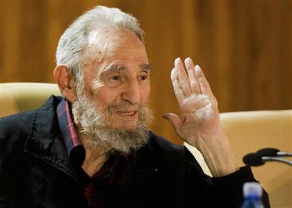 Cựu lãnh đạo Cuba Fidel Castro tại buổi thảo luận. Ảnh: Internet