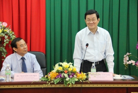 Chủ tịch nước Trương Tấn Sang tại buổi làm việc với Ban Chỉ đạo Tây Nguyên