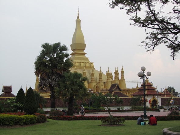 Chùa Thạt Luang ở Thủ đô Viêng Chăn. 