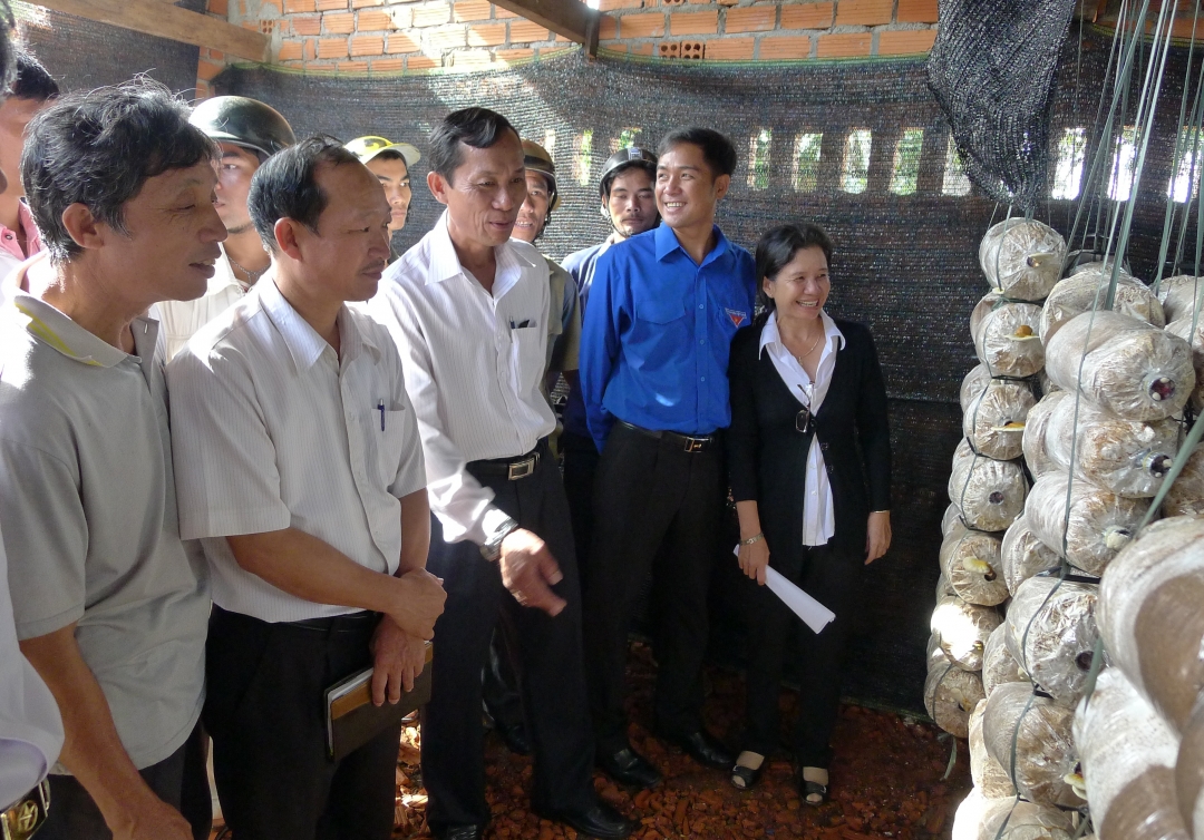 Lớp tập huấn, nhân rộng mô hình trồng nấm được sự quan tâm của nhiều sở, ngành và lãnh đạo huyện Krông Ana