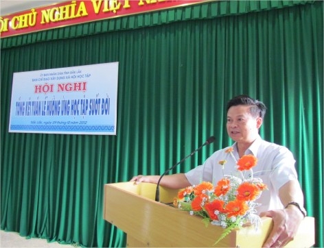 Phó Giám đốc Sở GD-ĐT Nguyễn Ngọc Quang phát biểu tại Lễ tổng kết 