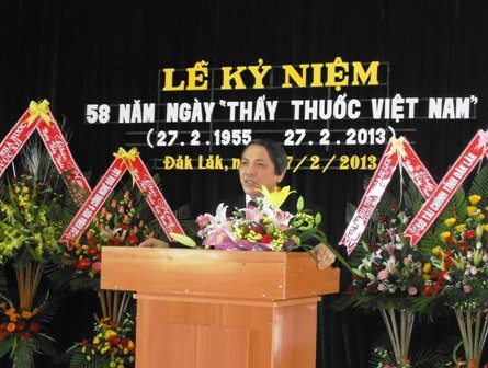 Giám đốc Sở Y tế Nguyễn Phi Tiến phát biểu khai mạc Lễ kỷ niệm