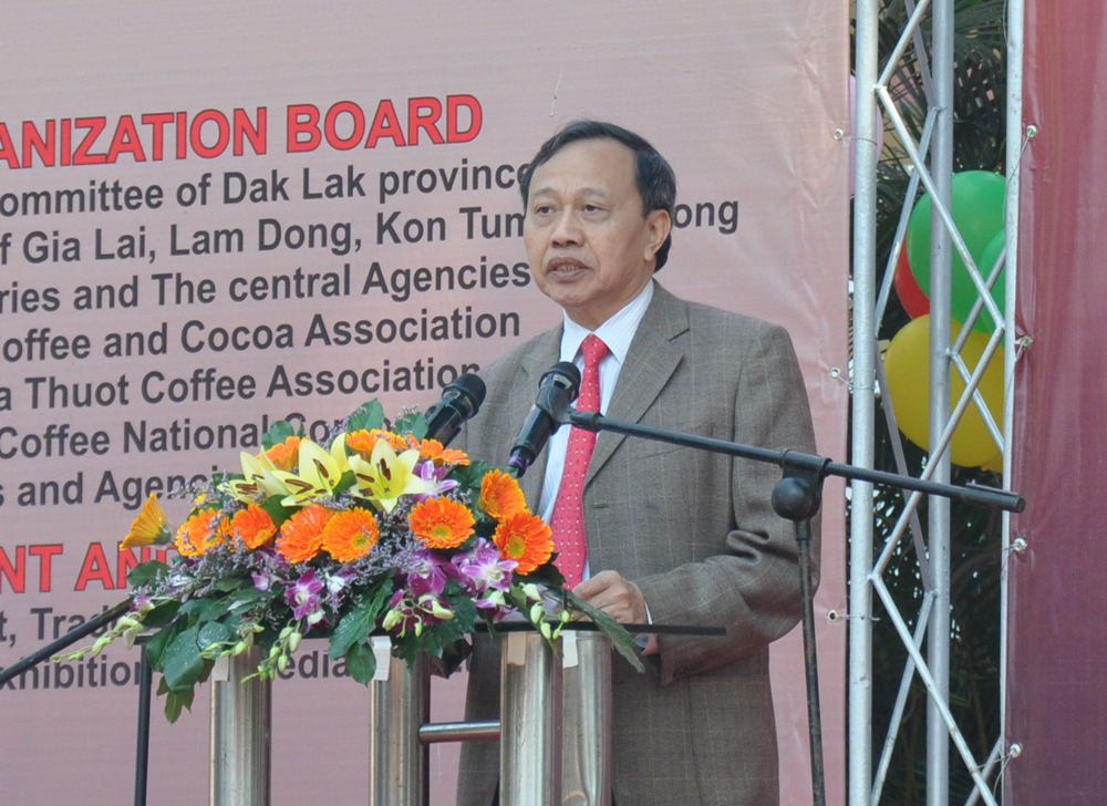 Chủ tịch Hiệp hội Cà phê - Ca cao Việt Nam phát biểu tại Lễ khai mạc