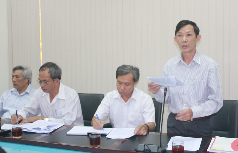 Đồng chí Lưu Tiến Vinh, Phó Trưởng Ban tuyên giáo tỉnh ủy phát biểu tại buổi làm việc