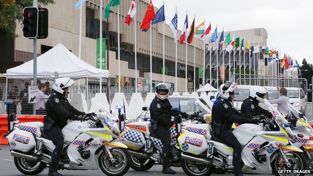 An ninh được thắt chặt trong ngày diễn ra hội nghị ở Brisbane, Australia